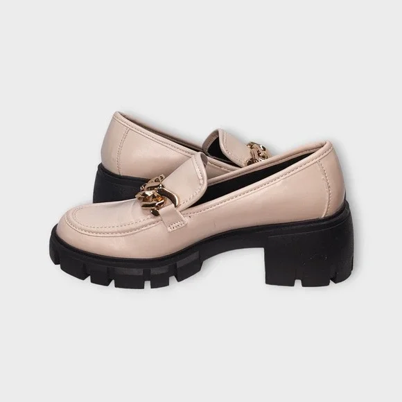 Women's Madden Girl HOXY Y02J1 Hoxtonn Almond Loafers 2.5" Heel Size 8.5 - Picture 7 of 12